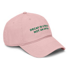 ANCHOR & CREW GUSTATORY Decaf Is Not An Option Cotton Embroidered Cap