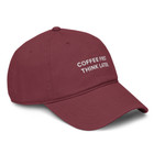 ANCHOR & CREW GUSTATORY Coffee First Think Later. Cotton Embroidered Cap