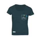 Anchor & Crew Steel Blue Horizon Print Organic Cotton T-Shirt (Womens)