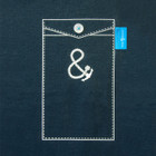 Anchor & Crew Steel Blue Anchormark Print Organic Cotton T-Shirt Pocket