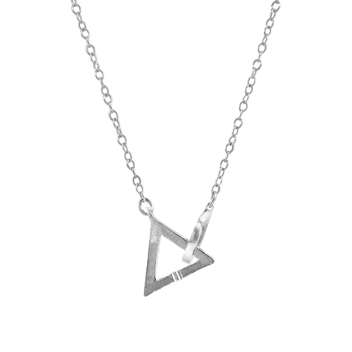 Anchor & Crew Geometric Triangle Link Paradise Silver Necklace Pendant