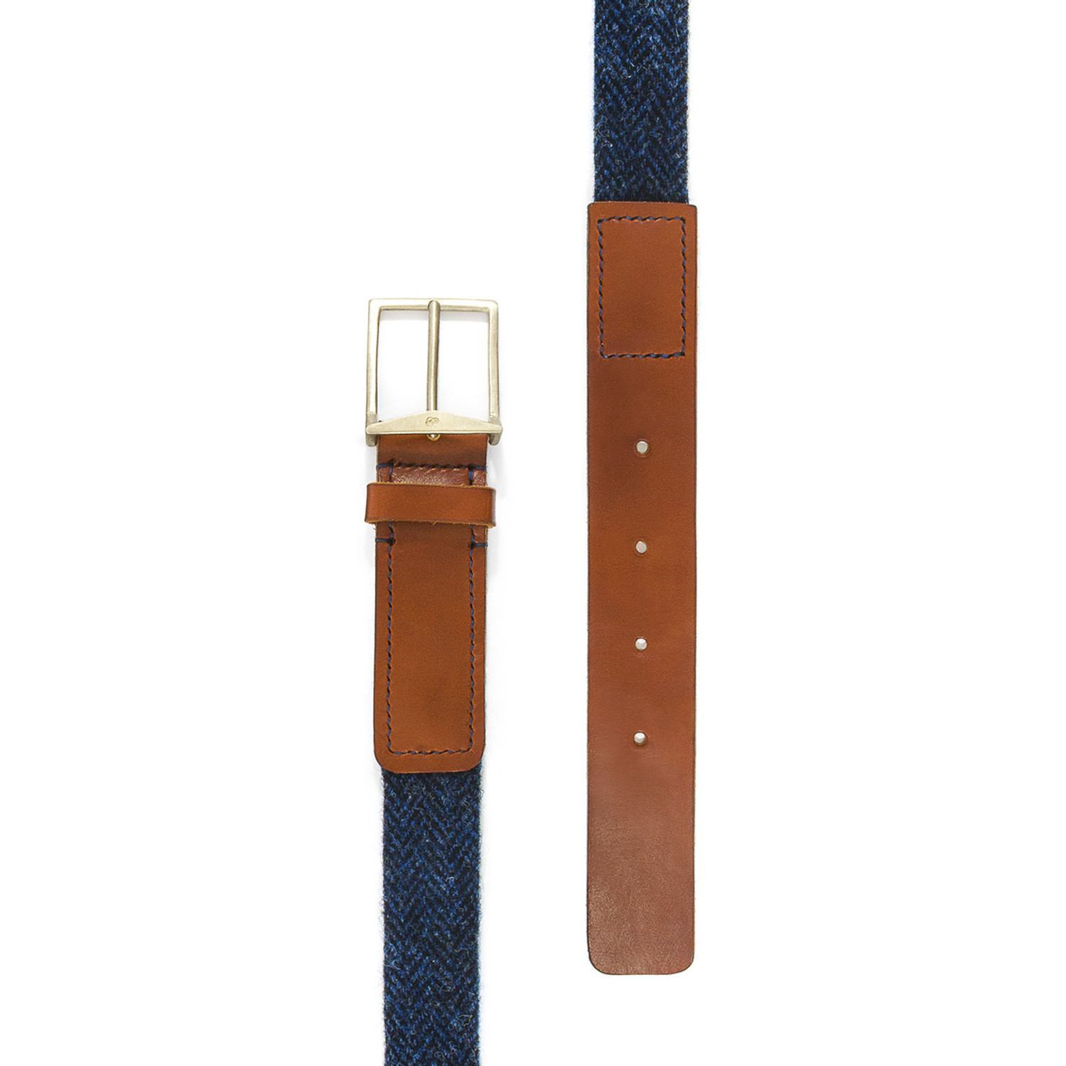 Anchor & Crew Highland Blue Harris Tweed Calway Leather and Nickel Belt
