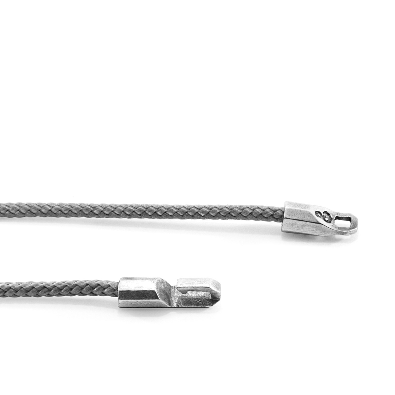 Anchor & Crew Classic Grey Talbot Silver and Rope Bracelet 