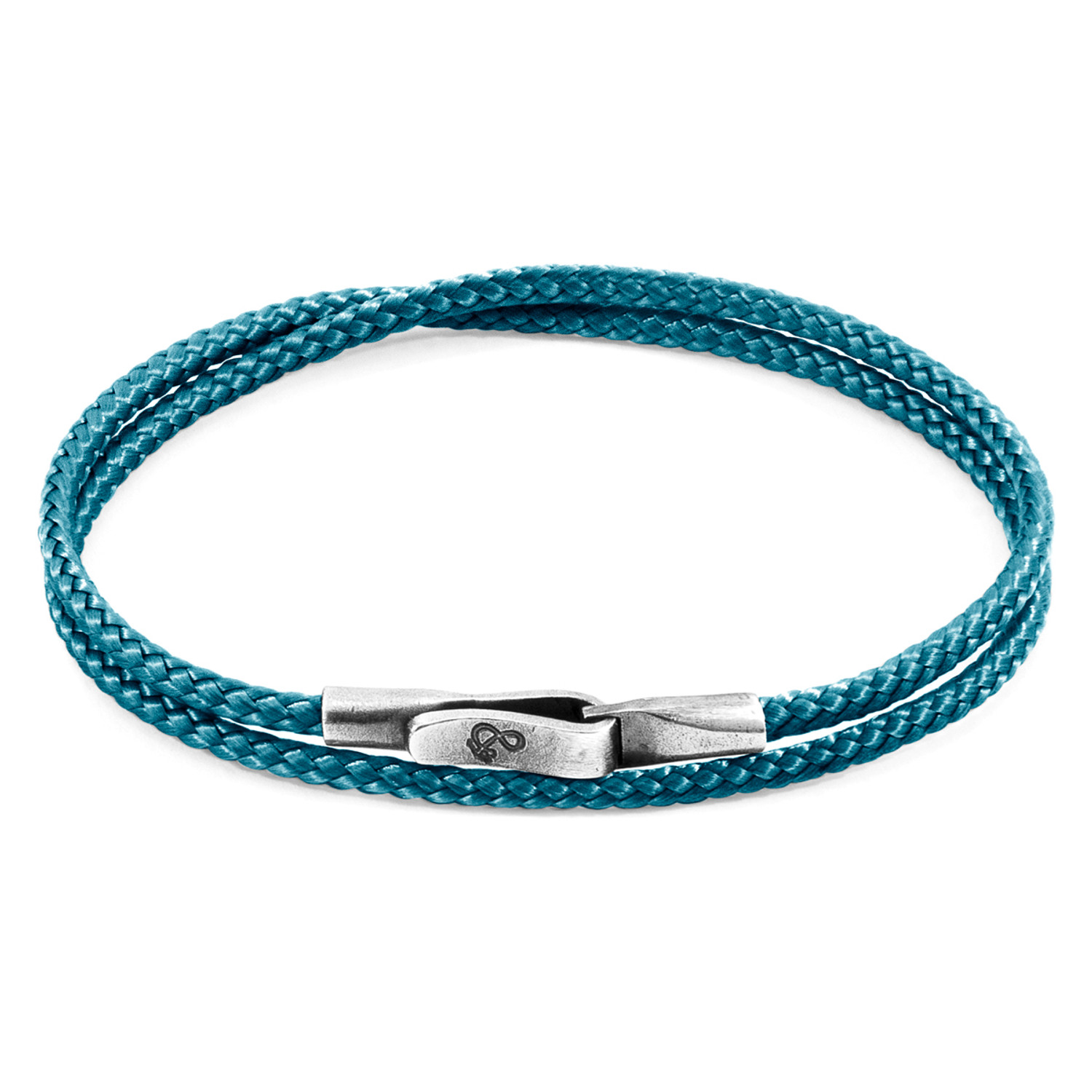 Anchor & Crew Ocean Blue Liverpool Silver and Rope Bracelet