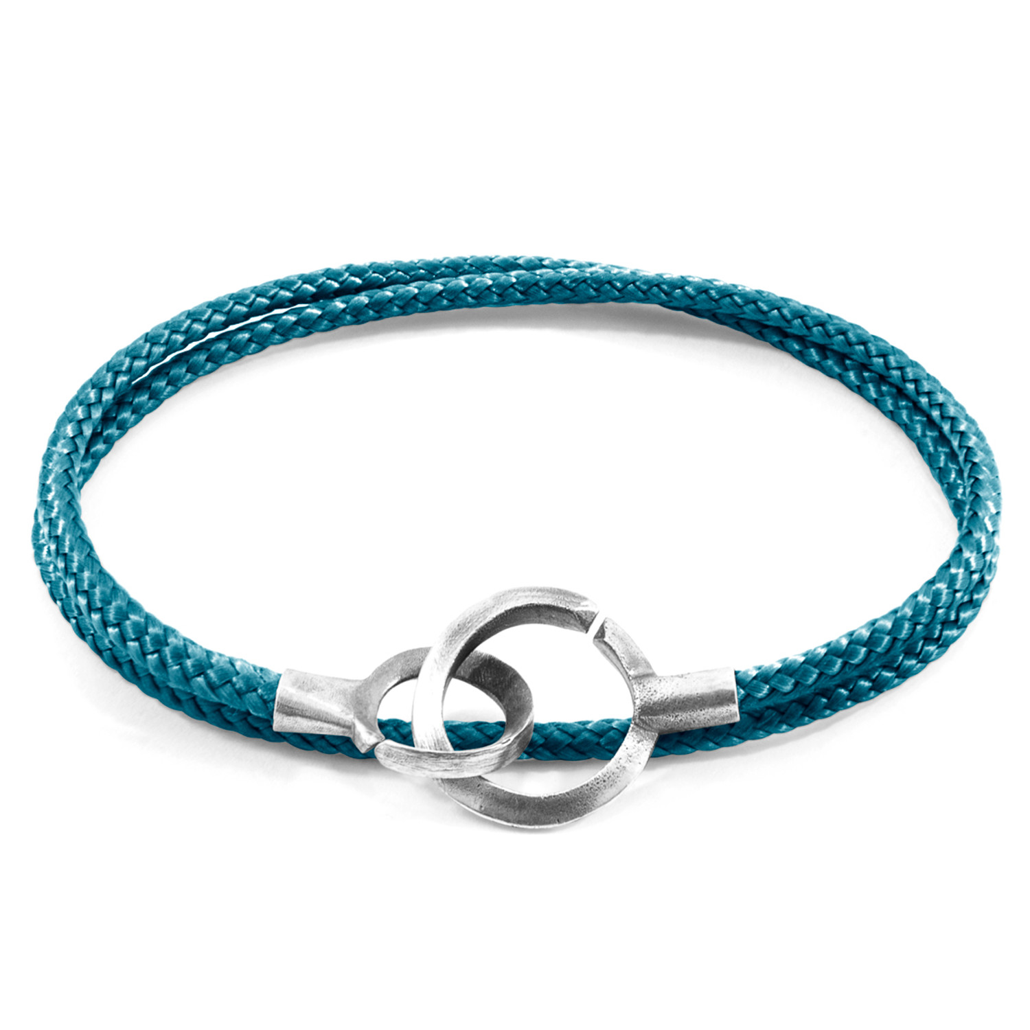 Anchor & Crew Ocean Blue Montrose Silver and Rope Bracelet