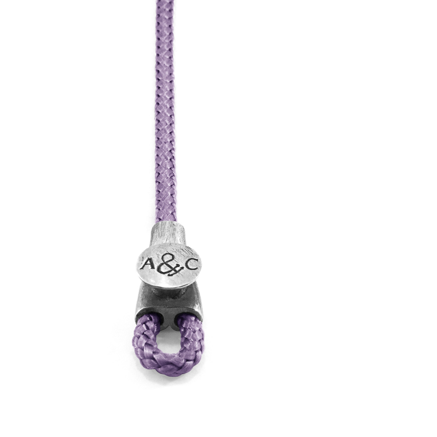 Anchor & Crew Lilac Purple Dundee Silver and Rope Bracelet