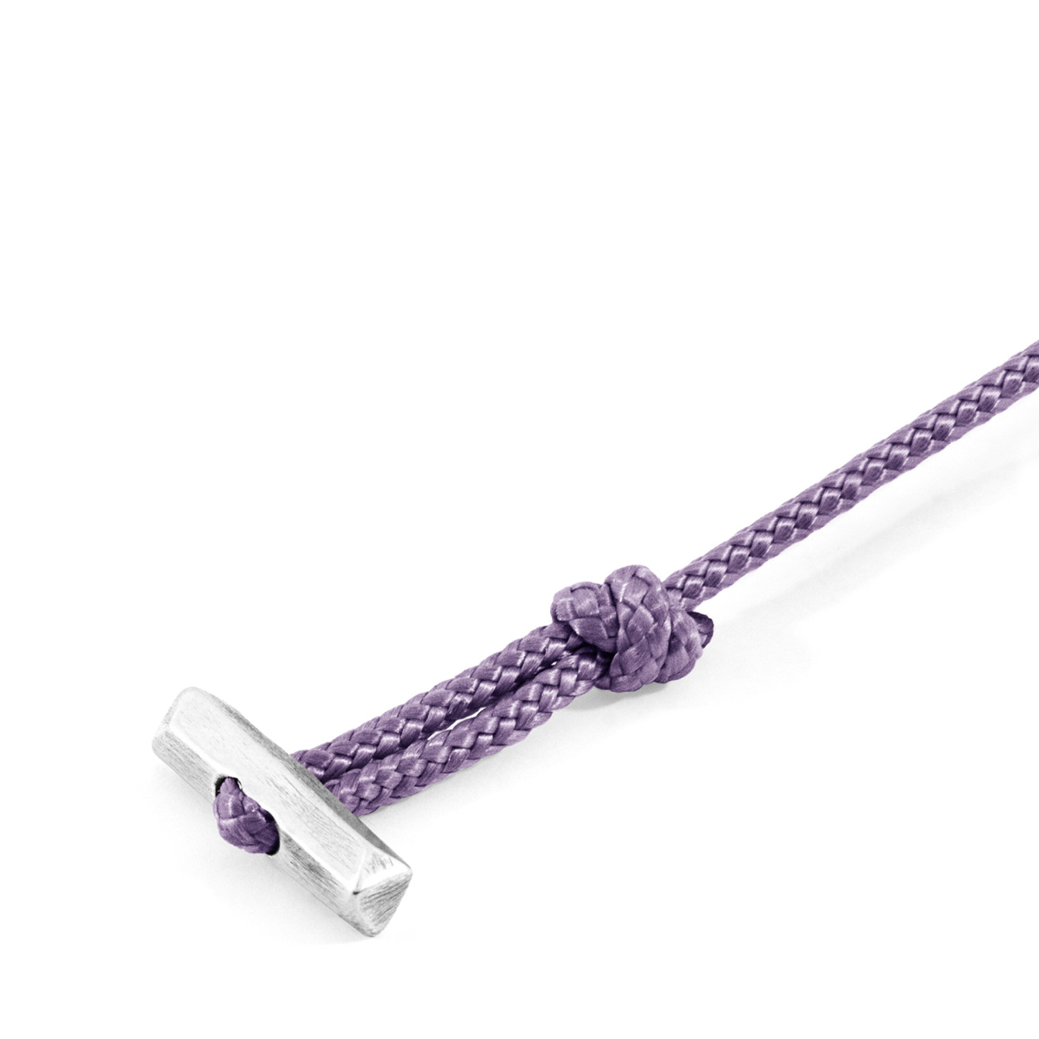 Anchor & Crew Lilac Purple Oxford Silver and Rope Bracelet