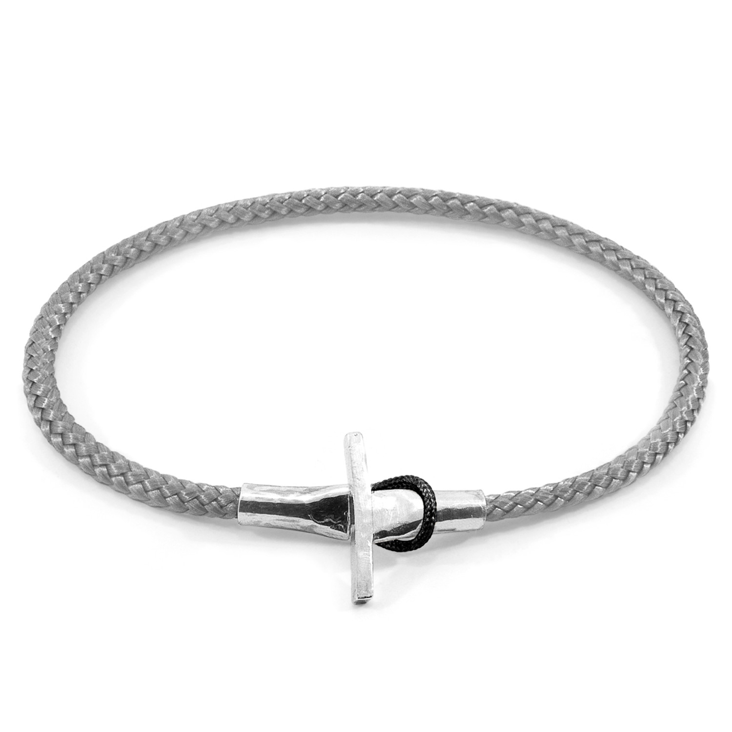 Anchor & Crew Classic Grey Cambridge Silver and Rope Bracelet