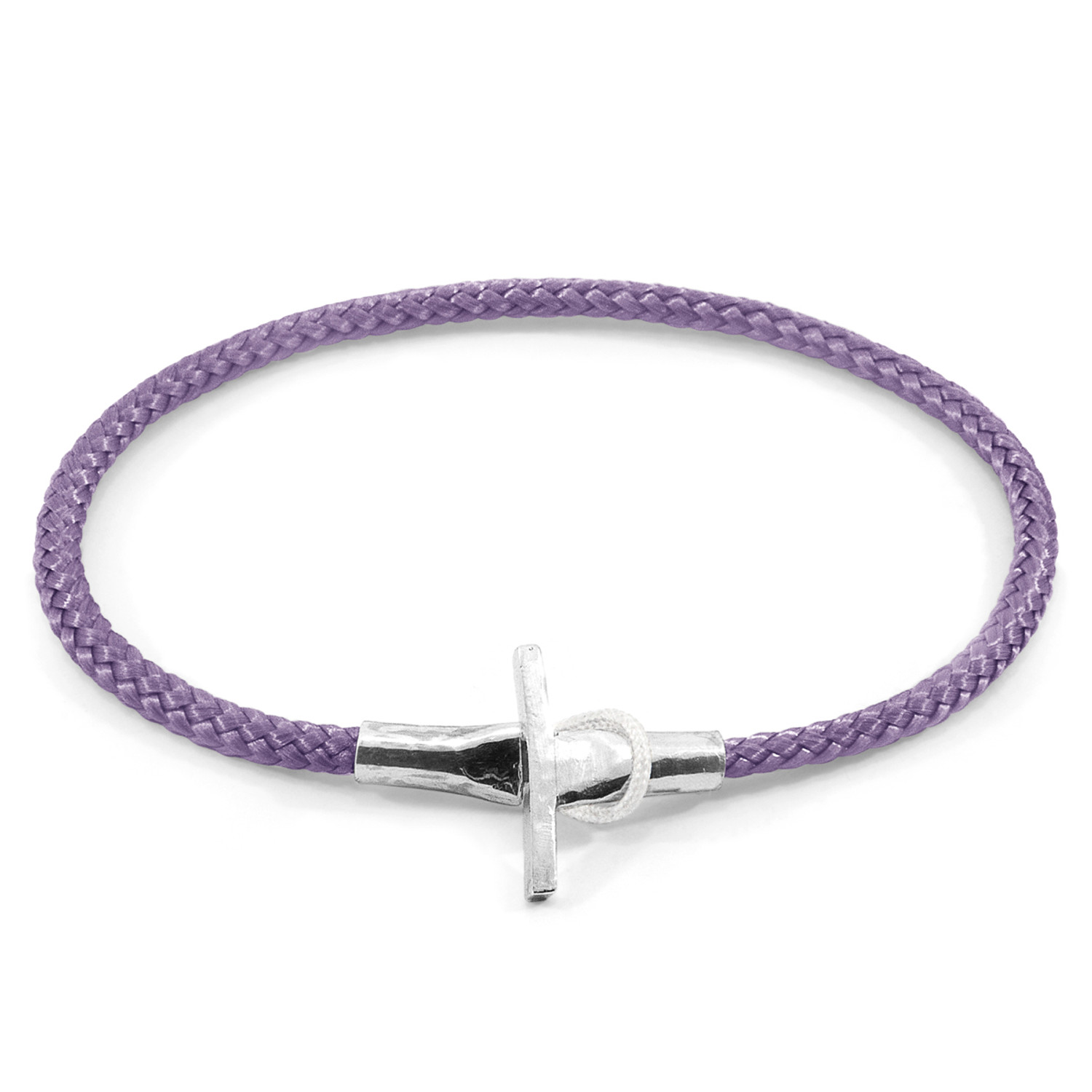 Anchor & Crew Lilac Purple Cambridge Silver and Rope Bracelet