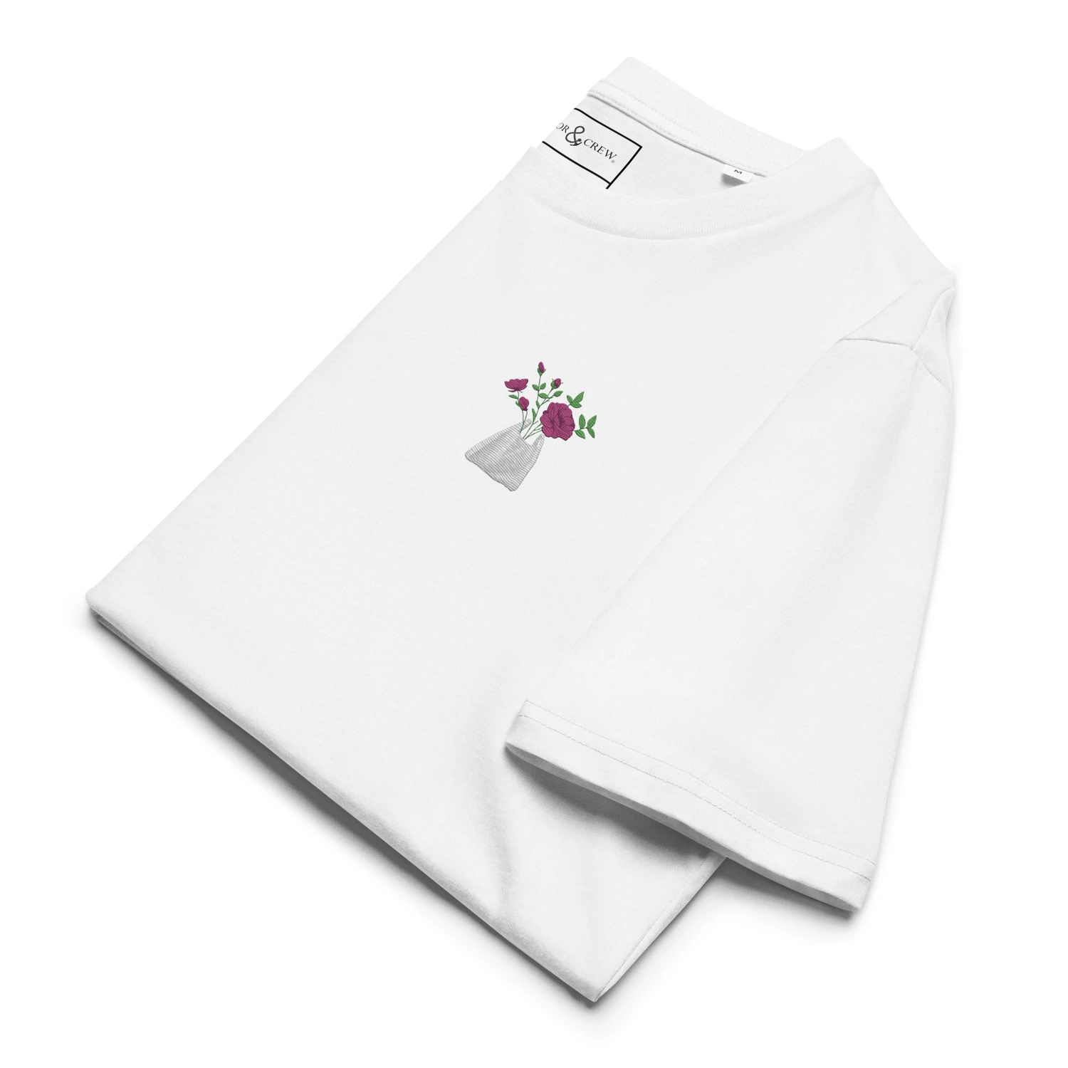 ANCHOR & CREW Peony Garden Dystopia Organic Cotton Embroidered T-Shirt