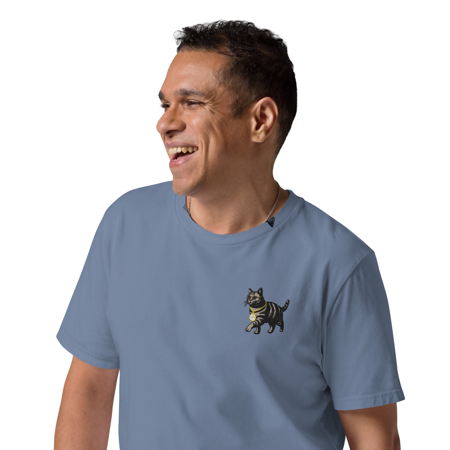 Cool Cat Actual Life Organic Cotton Embroidered T-Shirt | ANCHOR