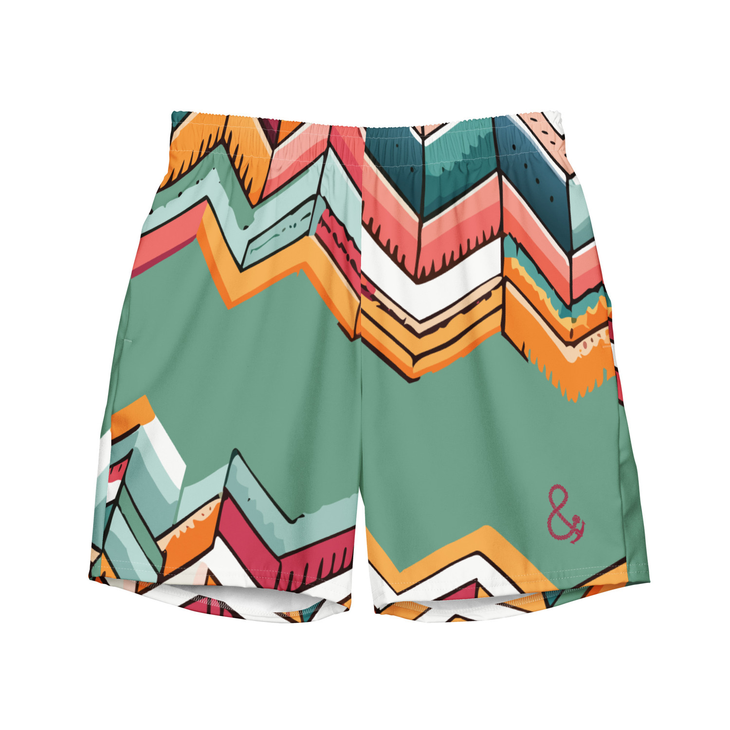 ANCHOR & CREW Vibrant Motif Pattern Recycled Fabric Swim Shorts