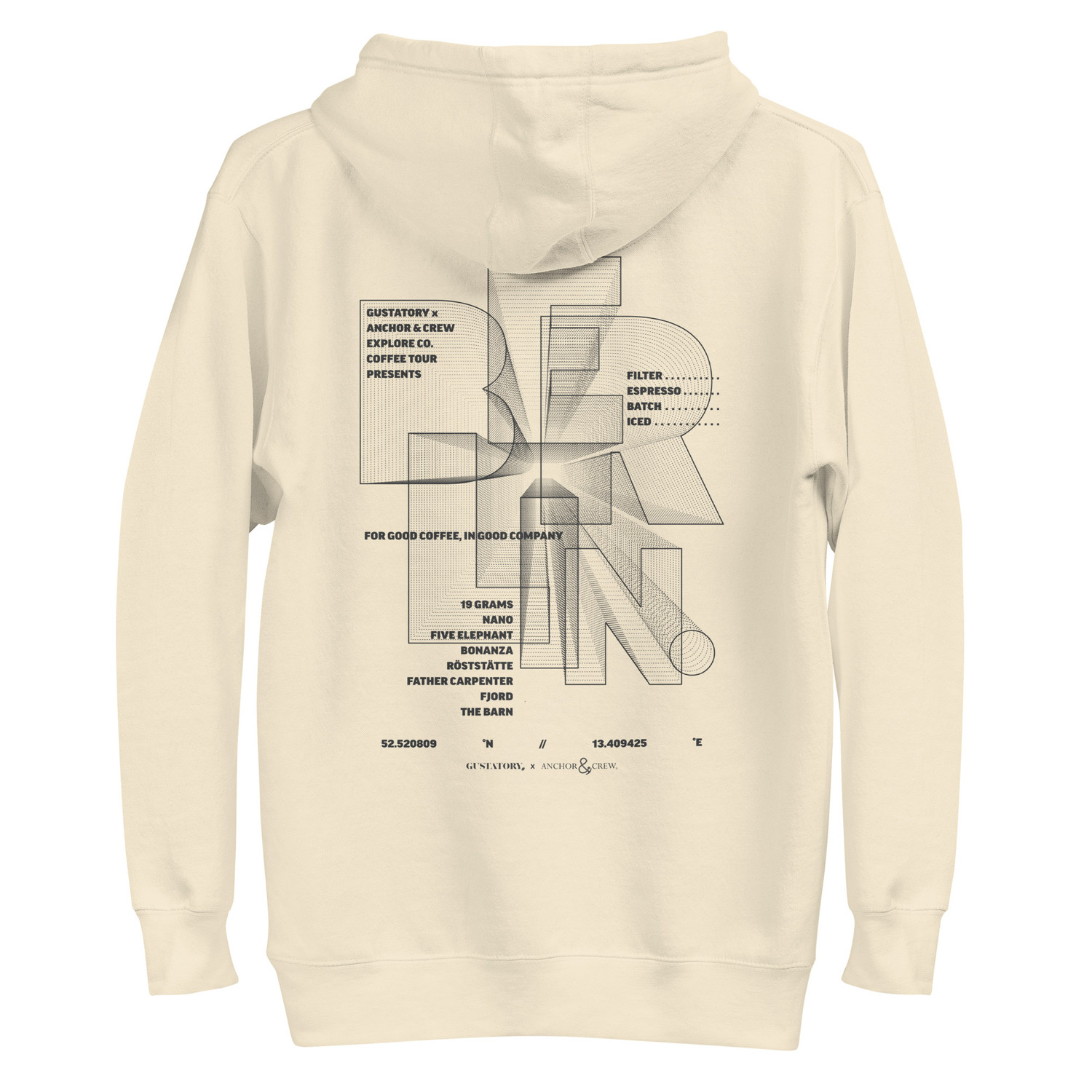 ANCHOR & CREW x GUSTATORY Berlin Coffee Scene Cotton Blend Embroidered Hoodie