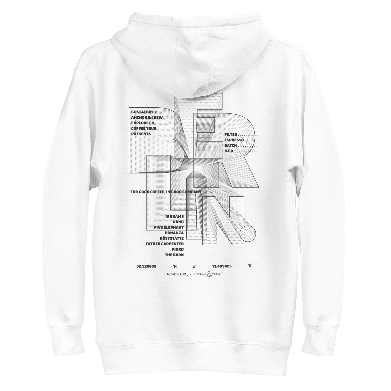 ANCHOR & CREW x GUSTATORY Berlin Coffee Scene Cotton Blend Embroidered Hoodie