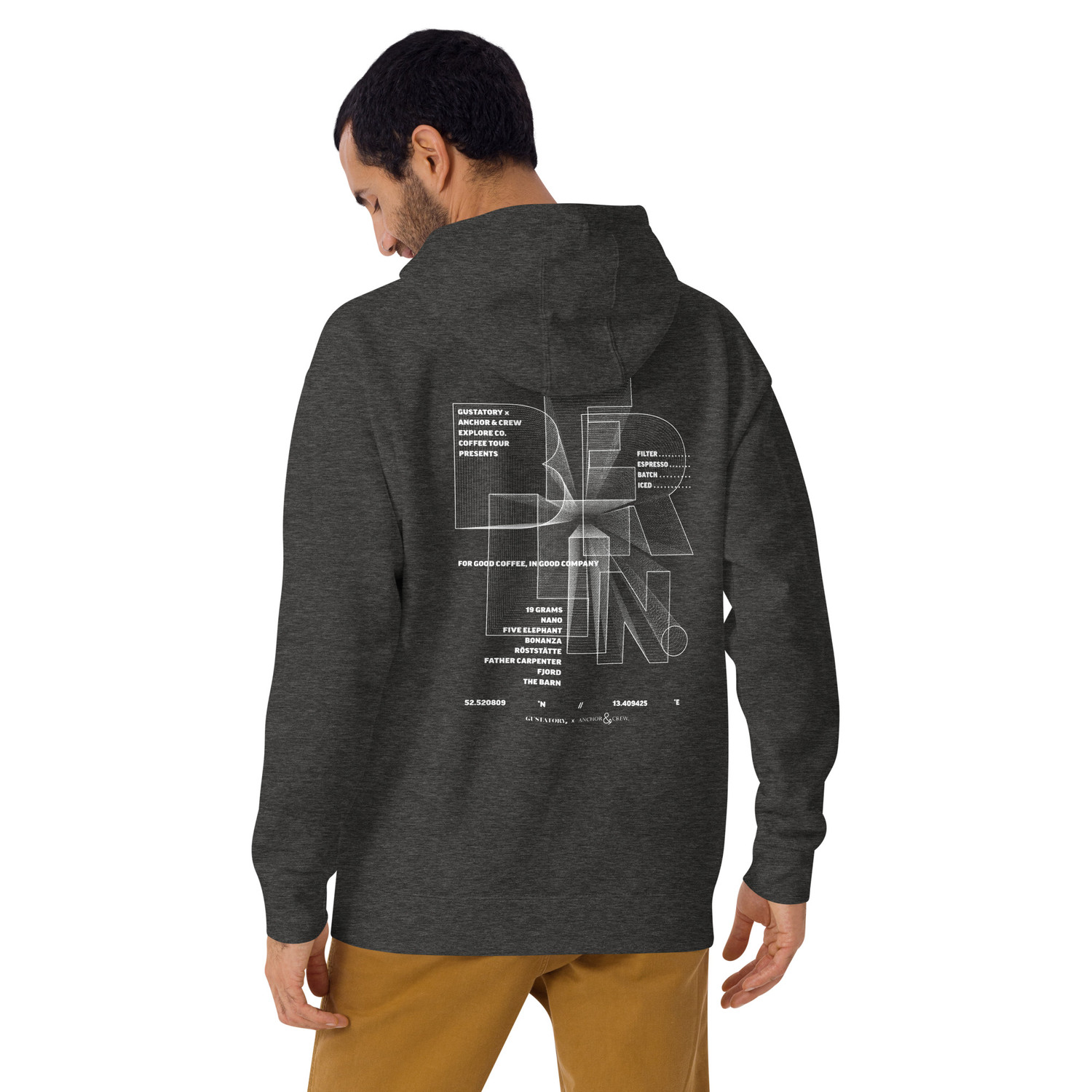 ANCHOR & CREW x GUSTATORY Berlin Coffee Scene Cotton Blend Embroidered Hoodie