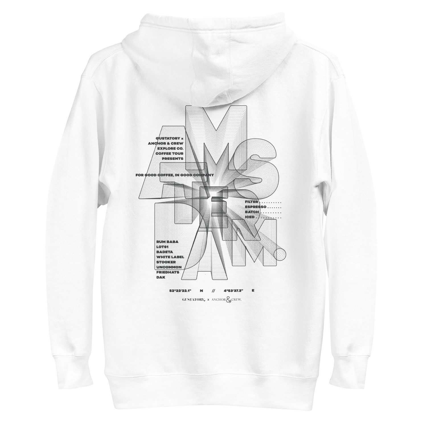 ANCHOR & CREW x GUSTATORY Amsterdam Coffee Scene Cotton Blend Embroidered Hoodie