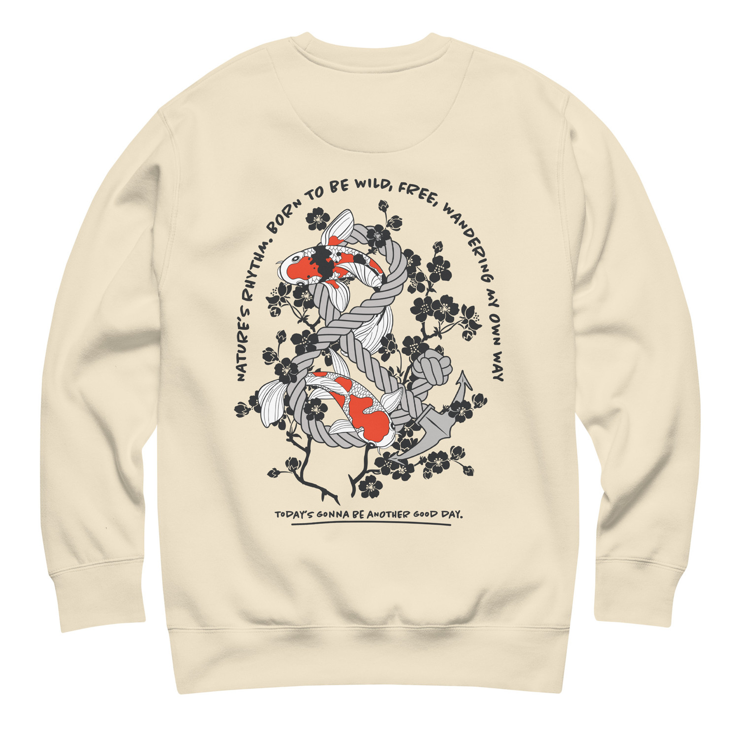 ANCHOR & CREW Koi Fish Another Good Day Cotton Blend Sweatshirt