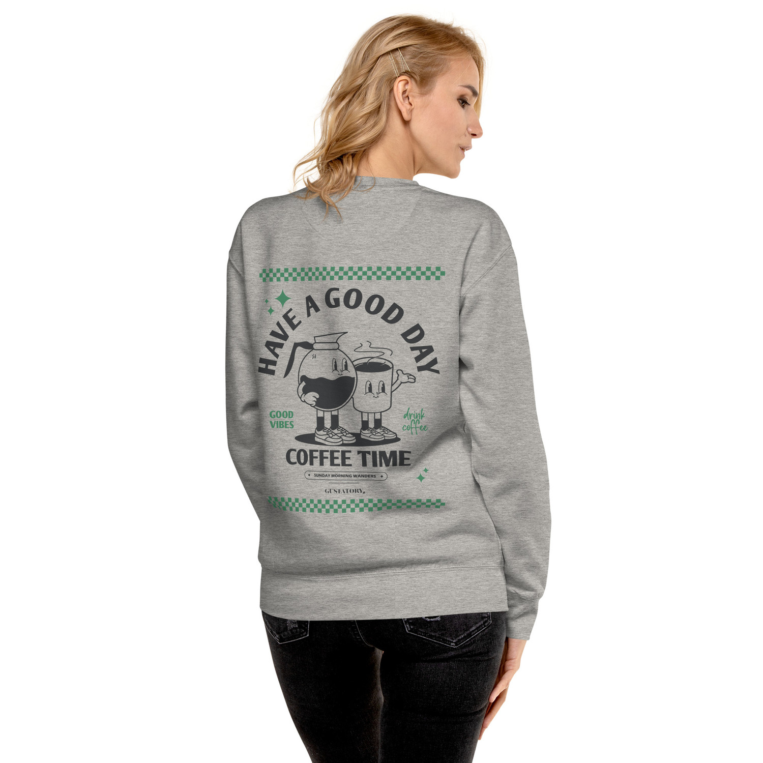 ANCHOR & CREW x GUSTATORY Have A Good Day Cotton Blend Embroidered Sweatshirt