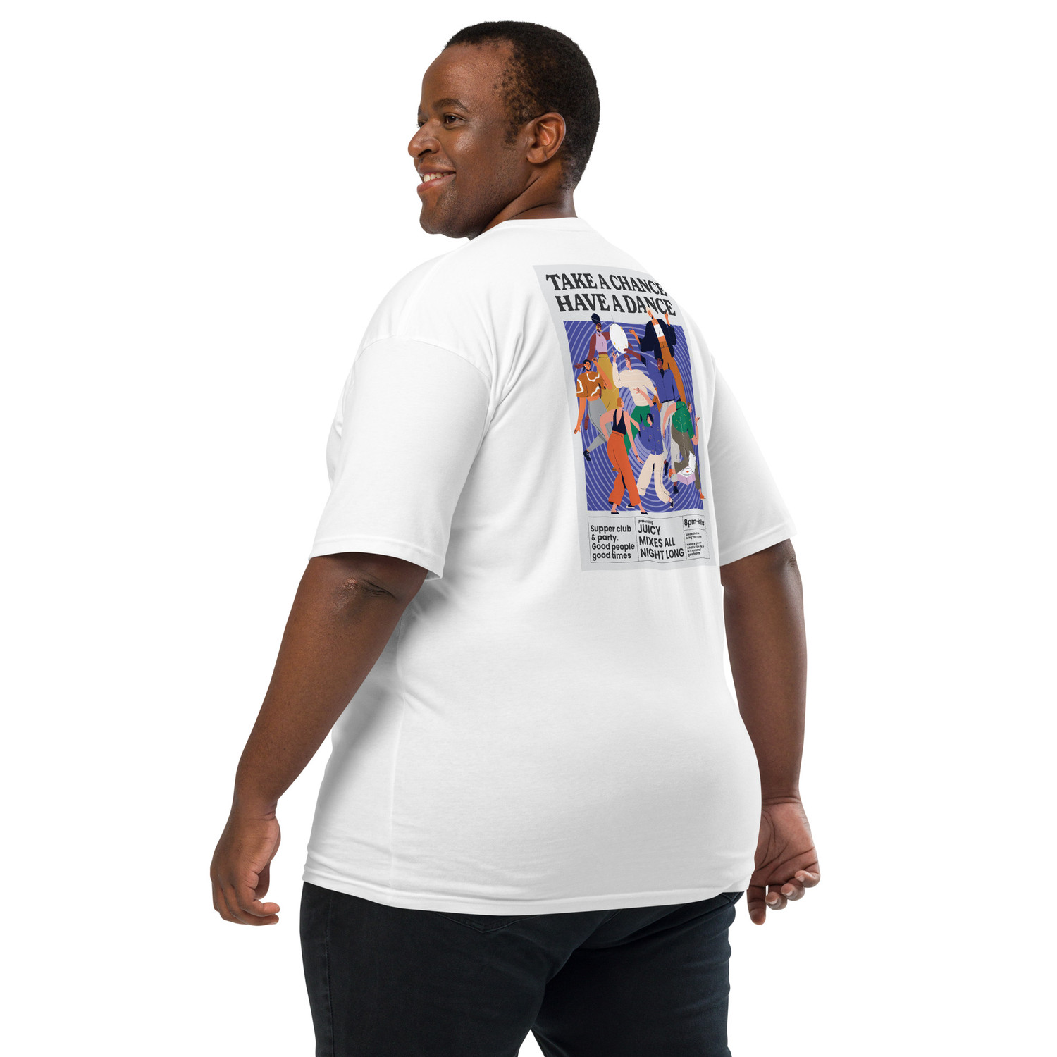 ANCHOR & CREW Take A Chance Have A Dance DISCO! Oversized Cotton Embroidered T-Shirt