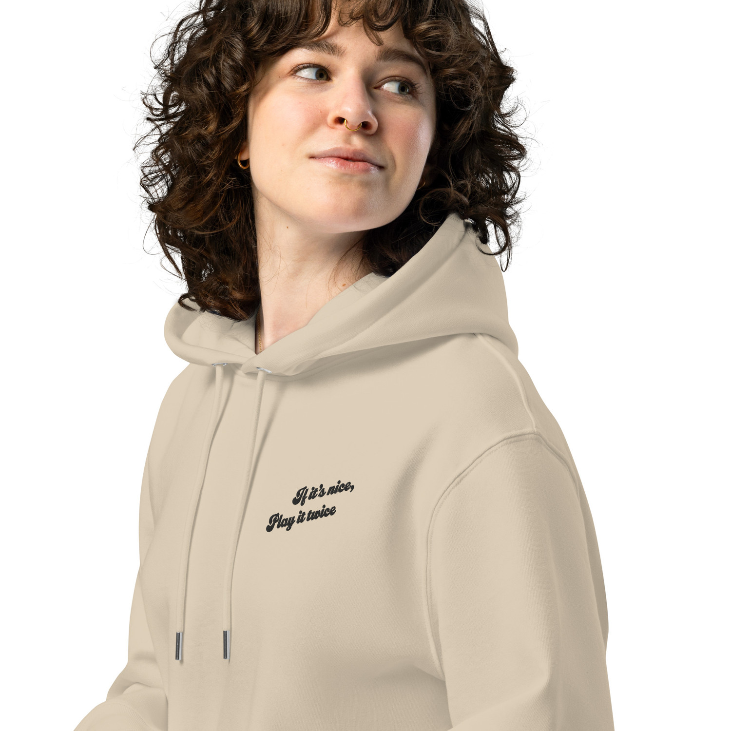 ANCHOR & CREW If It's Nice Play It Twice DISCO! Organic Cotton Embroidered Heavyweight Hoodie