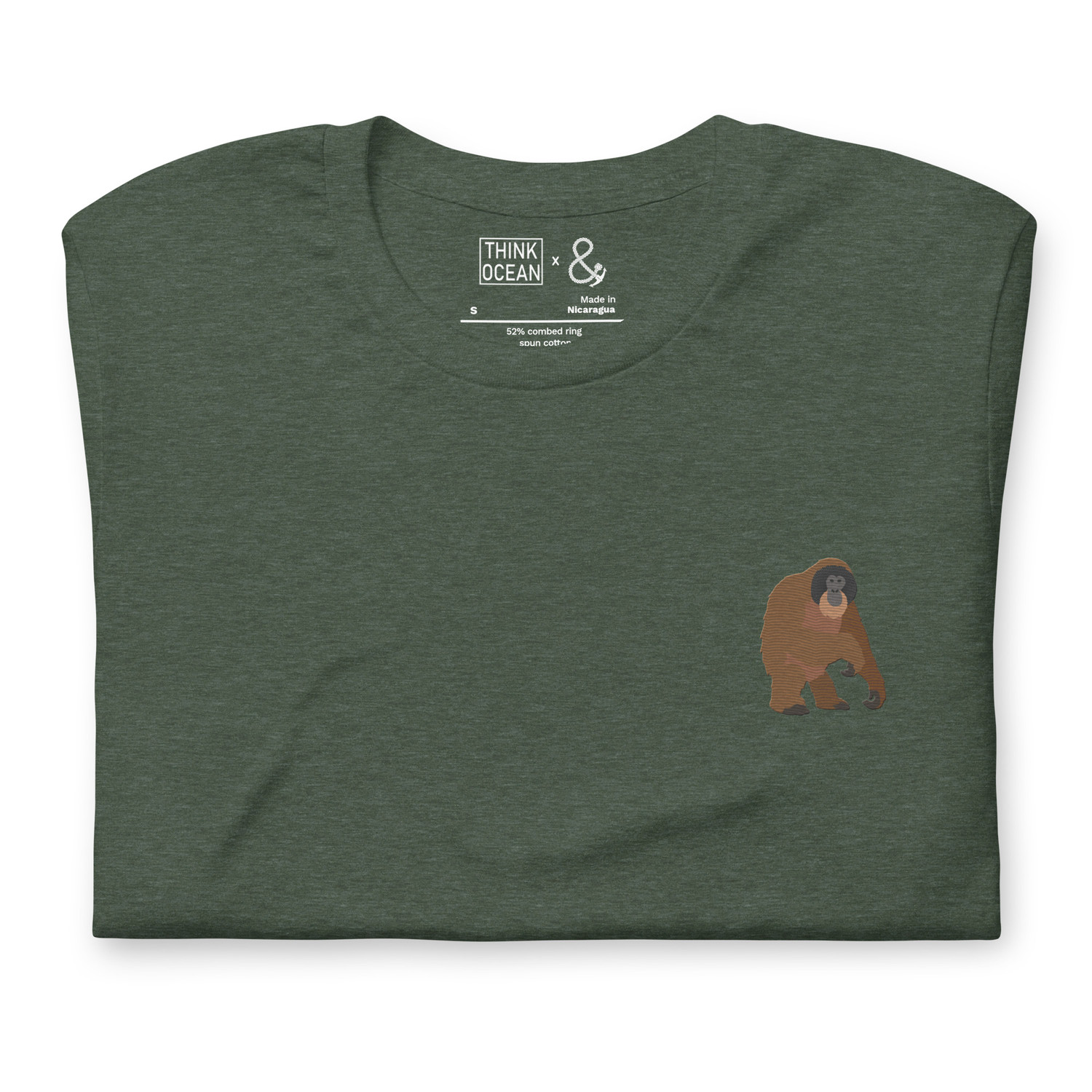 Think Ocean Orangutan Aspirations Cotton Embroidered T-Shirt