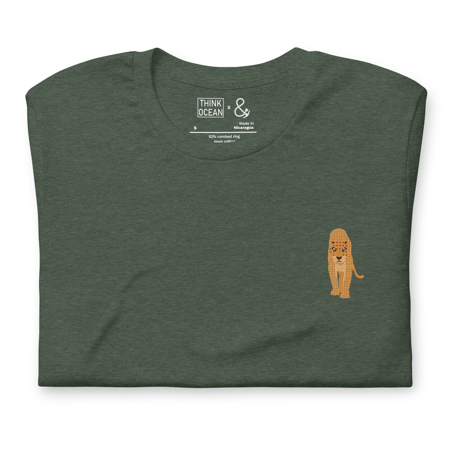 Think Ocean Leopard Aspirations Cotton Embroidered T-Shirt 