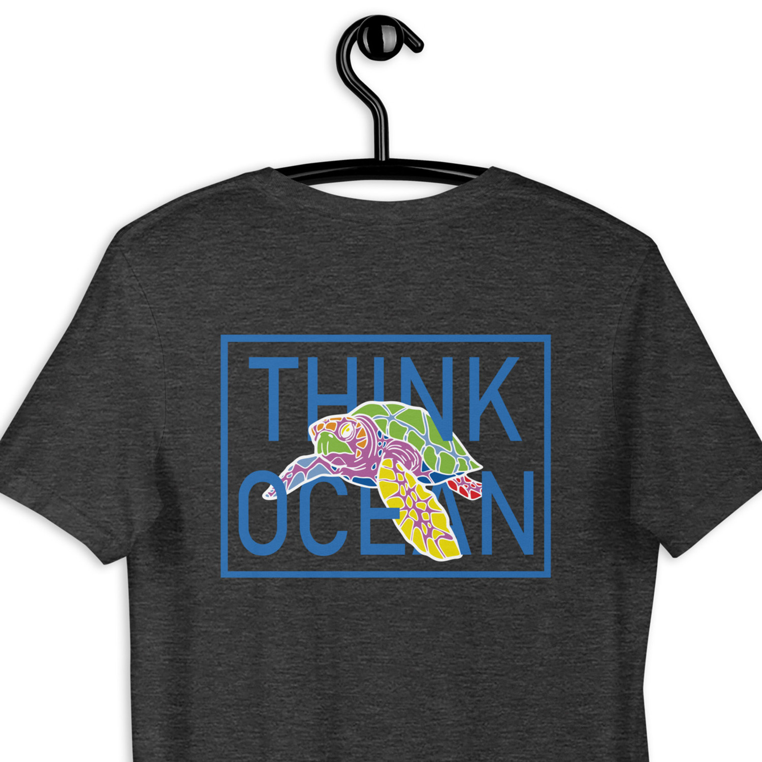 Think Ocean Turtle Fluorescence Cotton Embroidered T-Shirt
