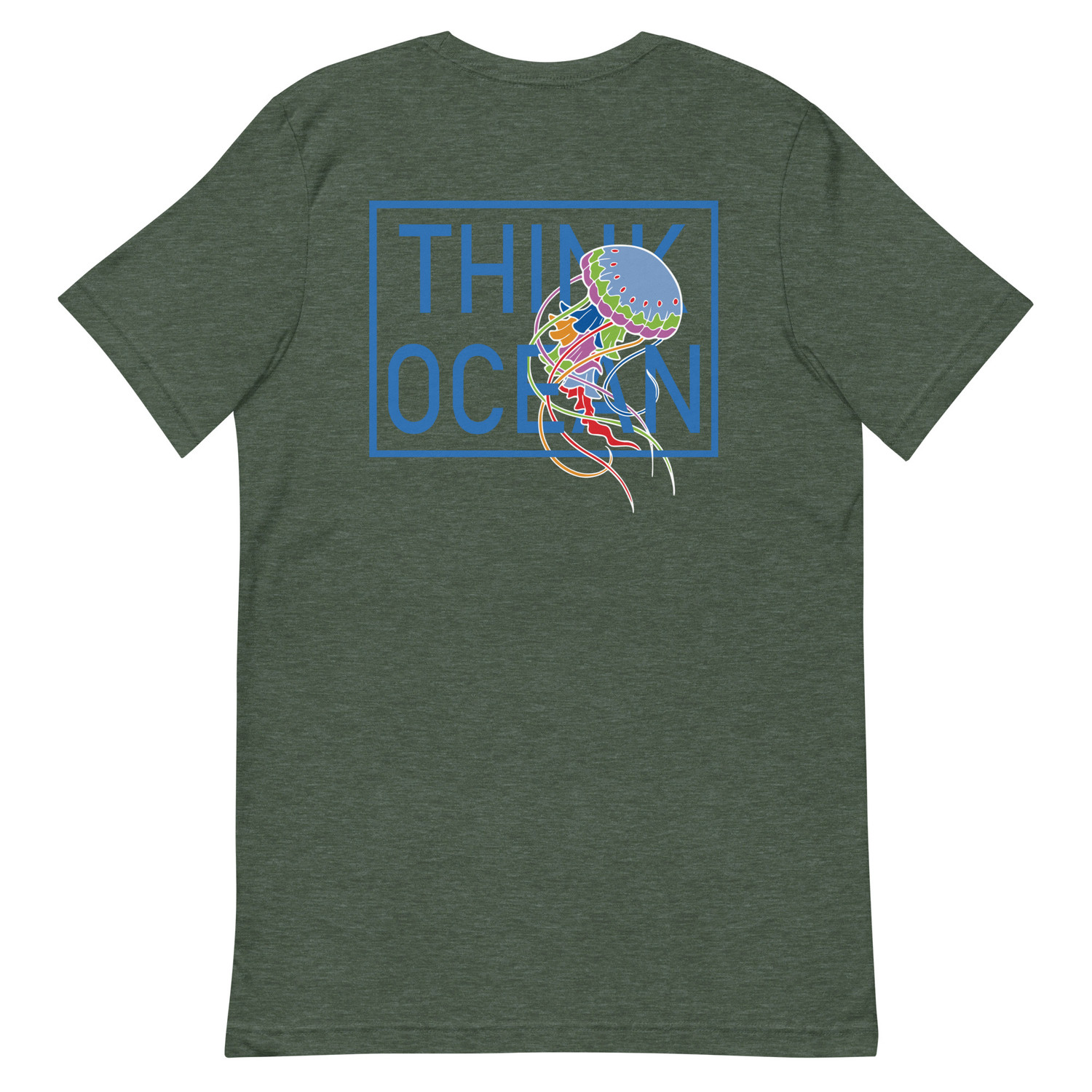 Think Ocean Jellyfish Fluorescence Cotton Embroidered T-Shirt