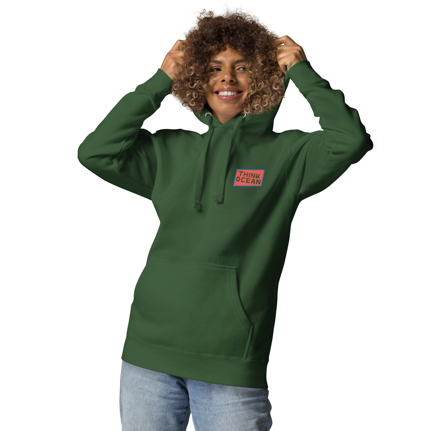 Think Ocean Fish Pixel Art Cotton Blend Hoodie
