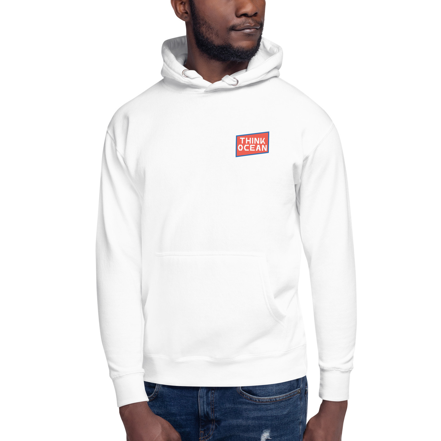 Think Ocean Polar Bear Pixel Art Cotton Blend Hoodie