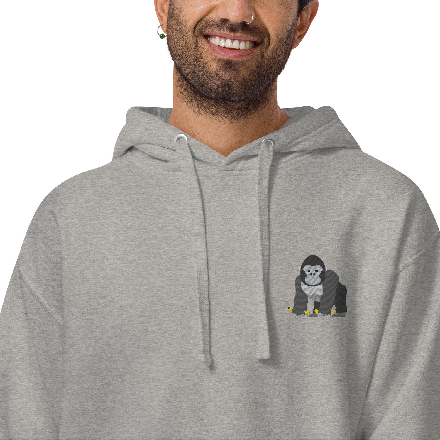 Think Ocean Gorilla Aspirations Cotton Blend Embroidered Hoodie