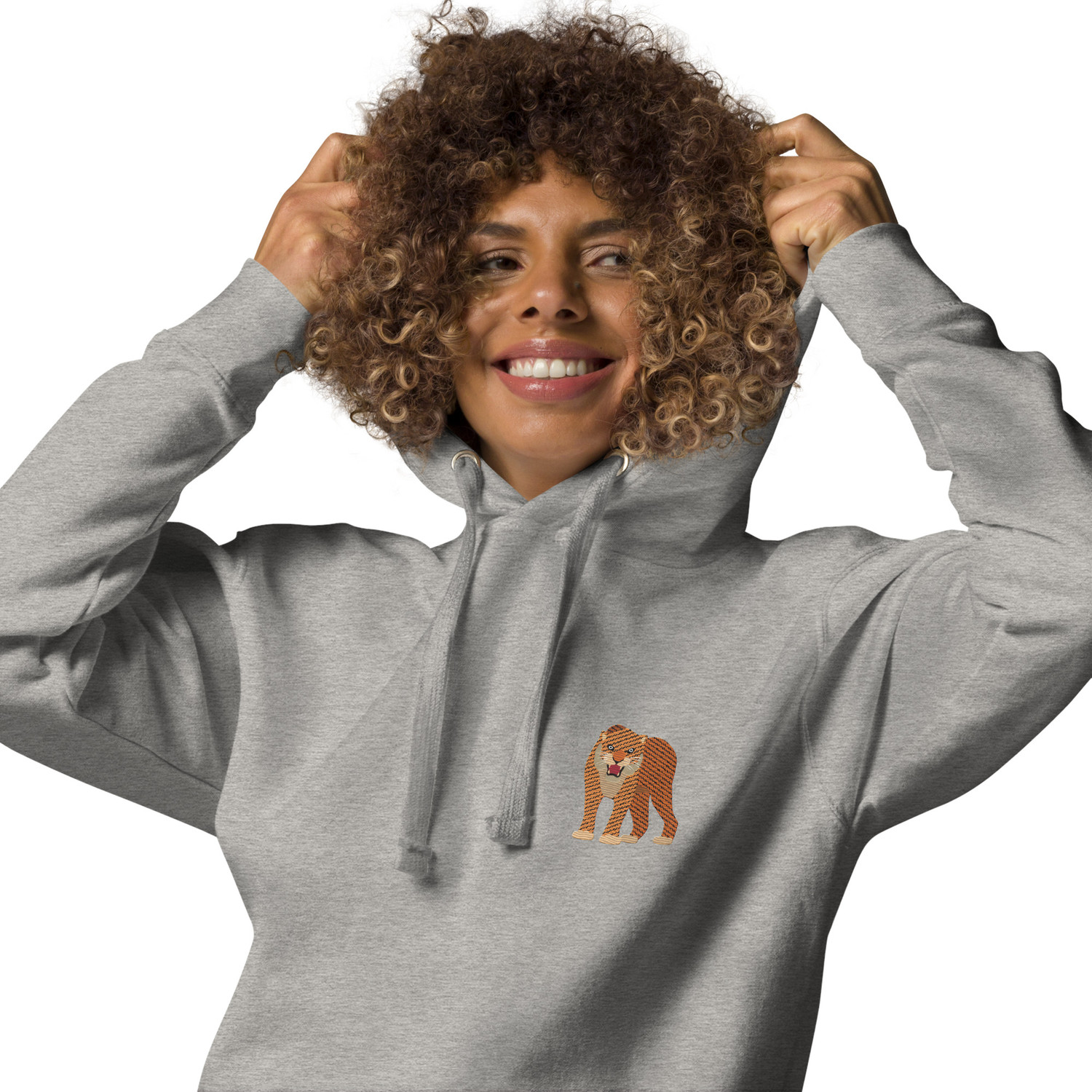 Think Ocean Tiger Aspirations Cotton Blend Embroidered Hoodie