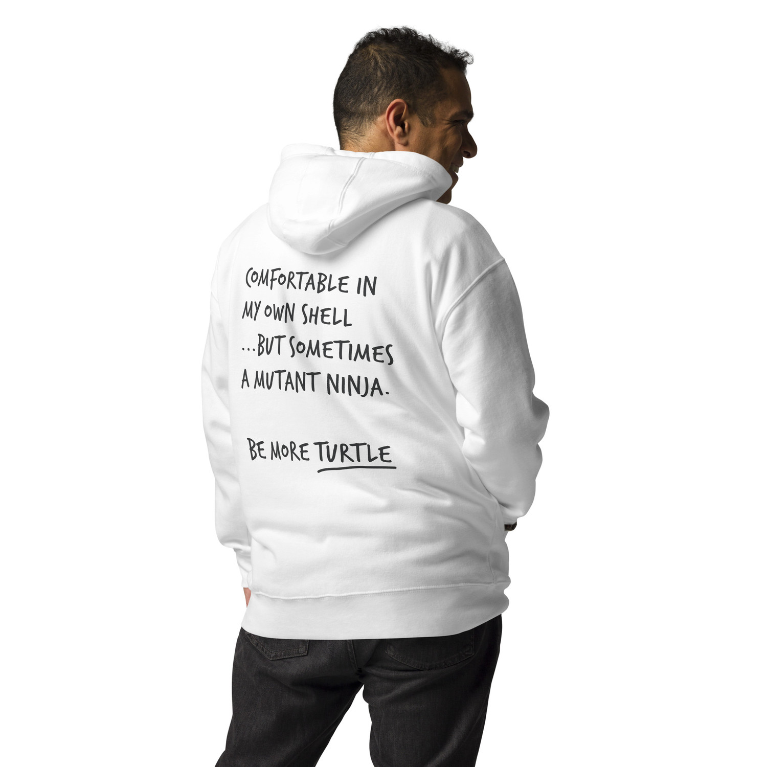 Think Ocean Turtle Aspirations Cotton Blend Embroidered Hoodie