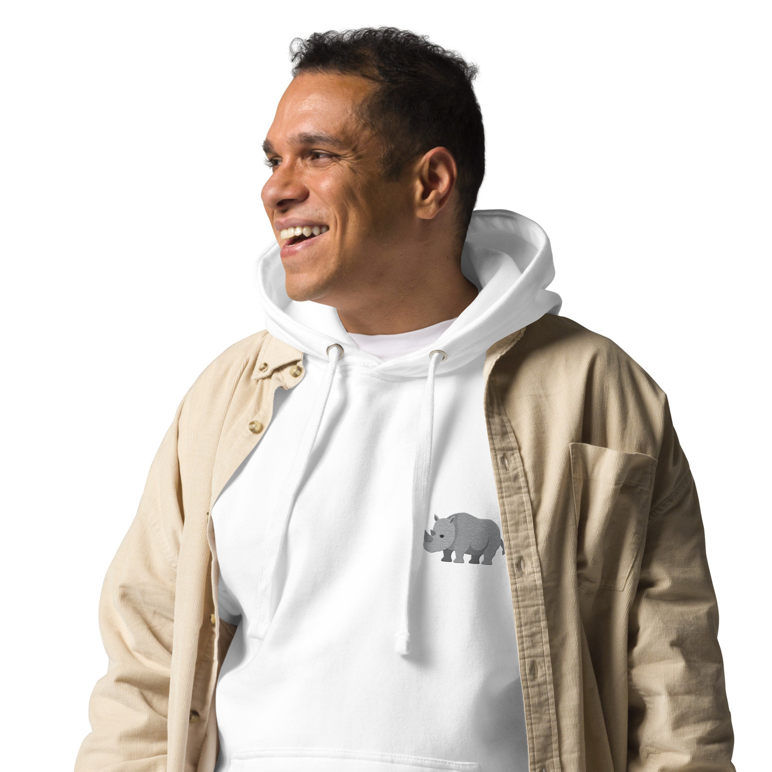 Think Ocean Rhino Aspirations Cotton Blend Embroidered Hoodie
