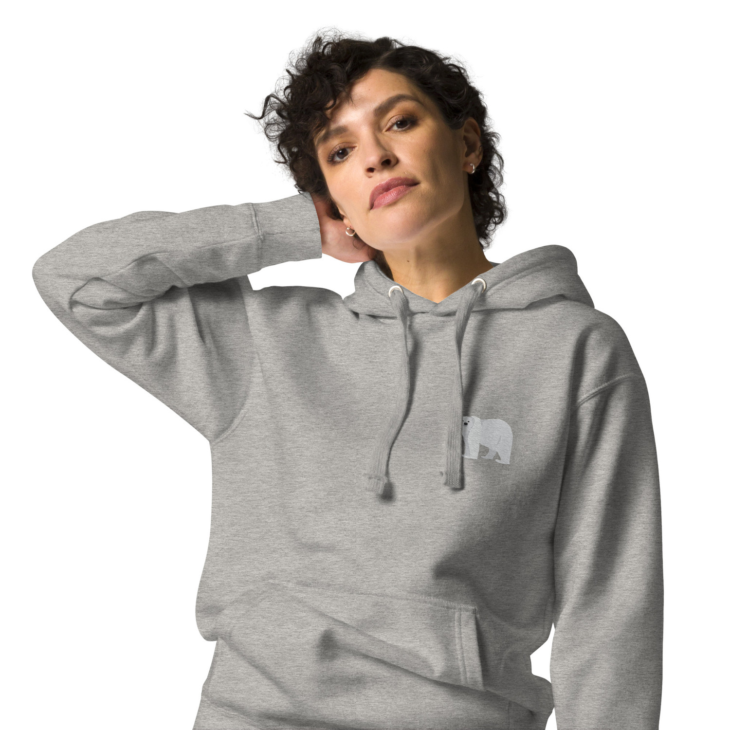 Think Ocean Polar Bear Aspirations Cotton Blend Embroidered Hoodie