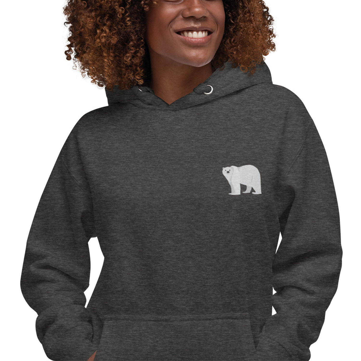 Think Ocean Polar Bear Aspirations Cotton Blend Embroidered Hoodie
