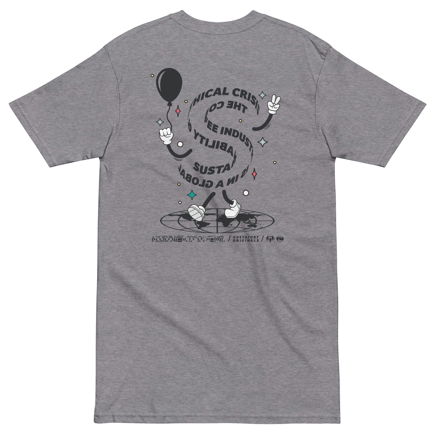 GUSTATORY Sustainability Crisis Originals Heavy Cotton Embroidered T-Shirt 