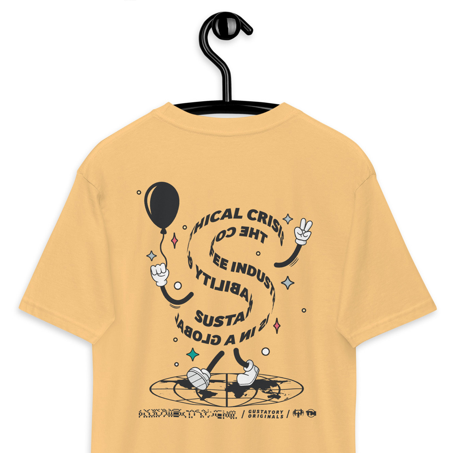 GUSTATORY Sustainability Crisis Originals Heavy Cotton Embroidered T-Shirt 