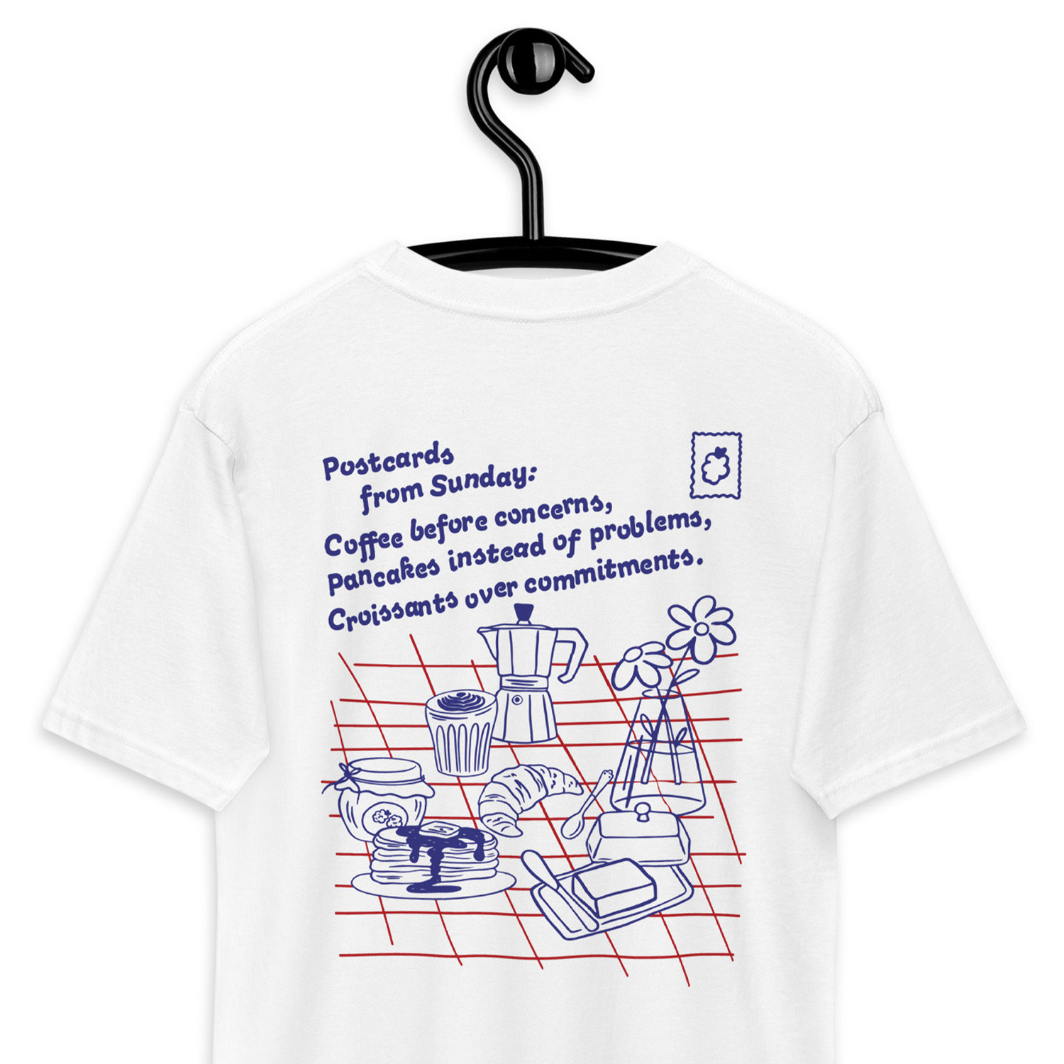 GUSTATORY Postcards From Sunday Originals Heavy Cotton Embroidered T-Shirt