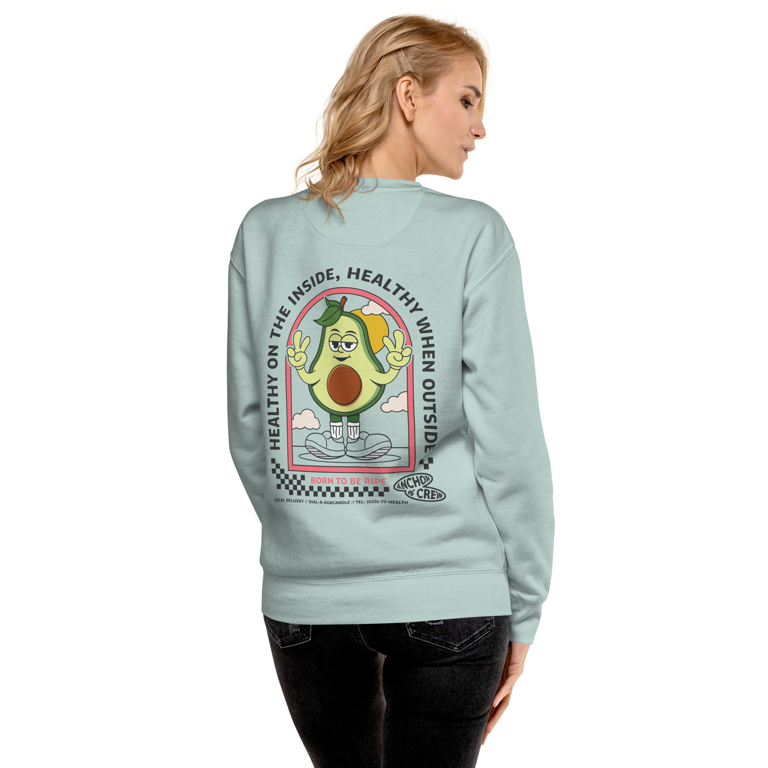 ANCHOR & CREW Ripe Avocado Dial-A-Local Organic Cotton Sweatshirt