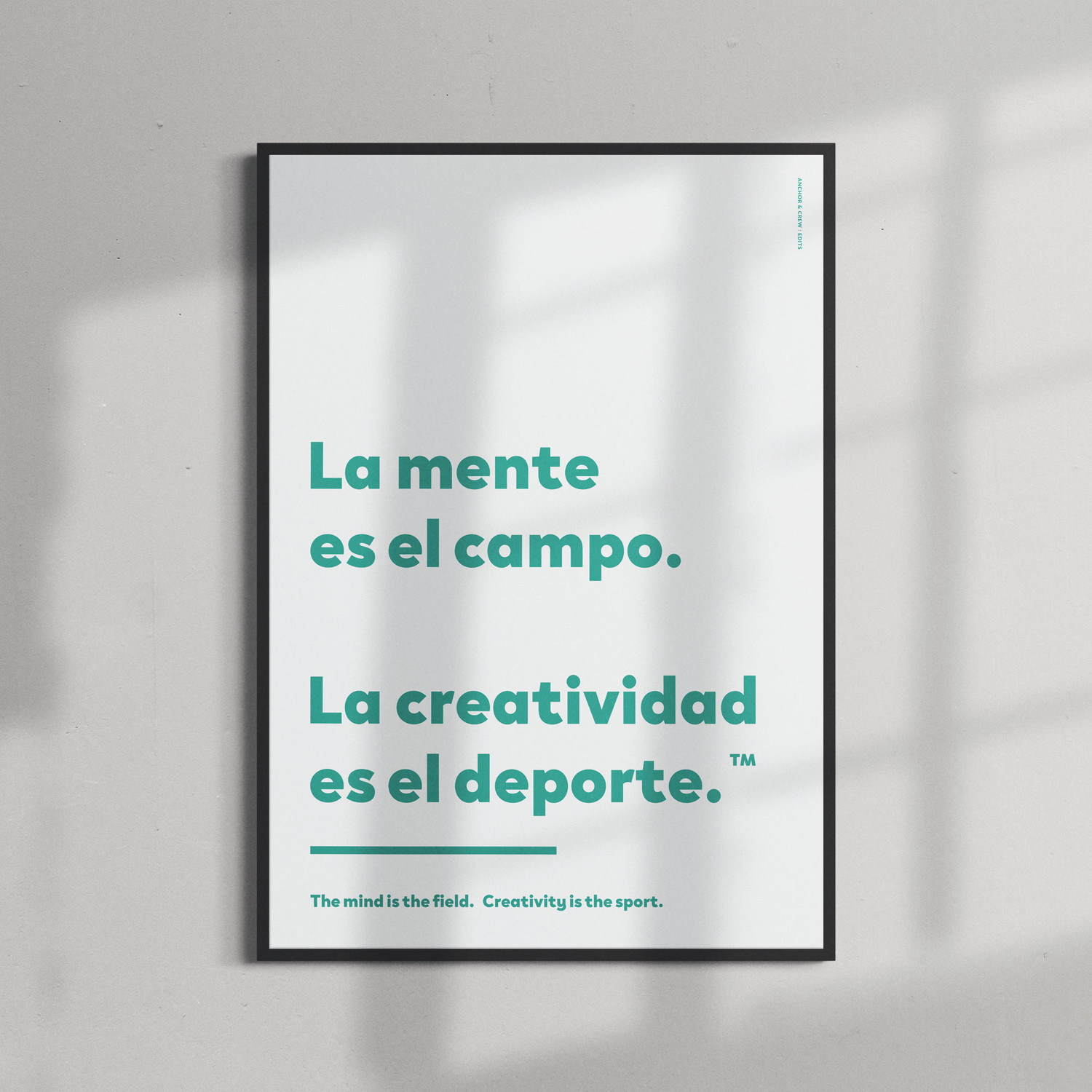 ANCHOR & CREW Creativity Is The Sport Creative Standard Matte Print