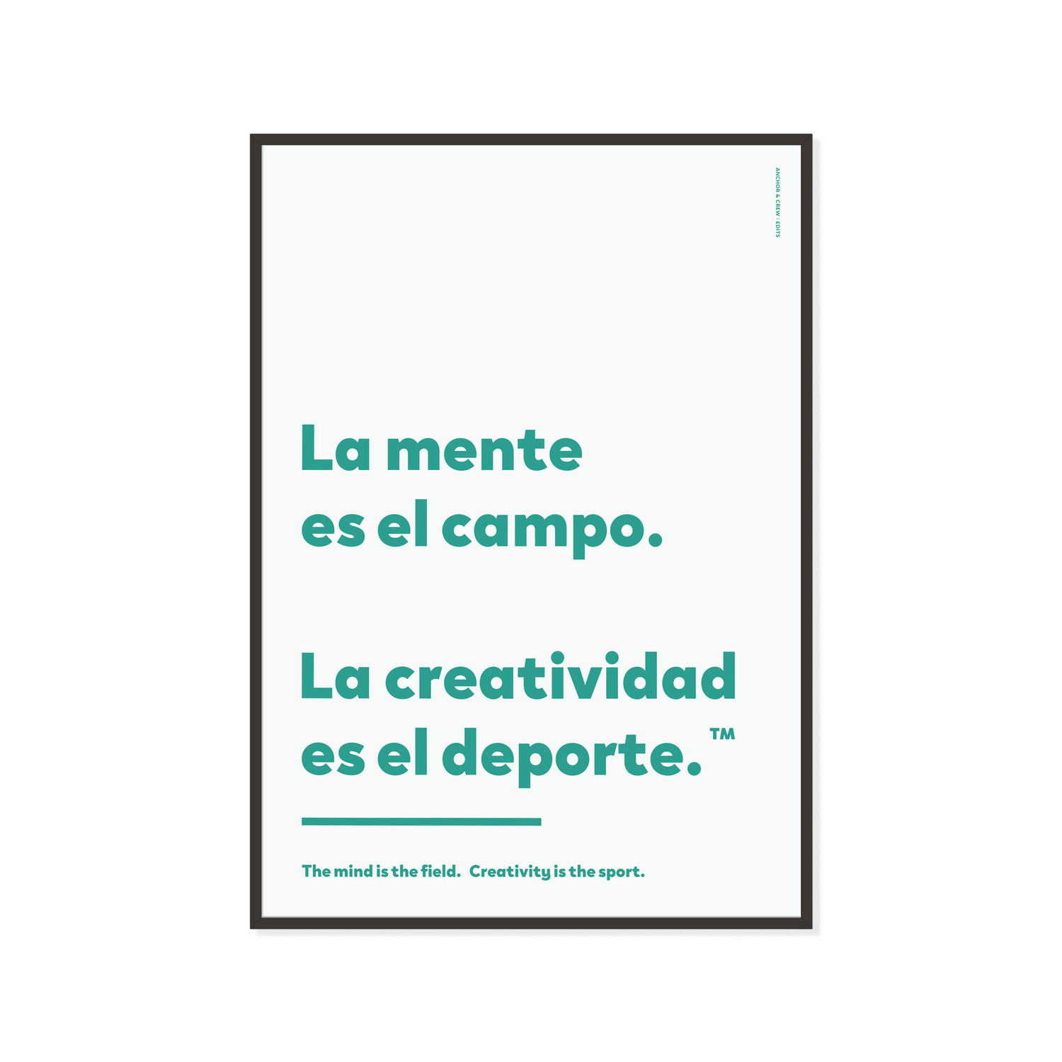 ANCHOR & CREW Creativity Is The Sport Creative Standard Matte Print