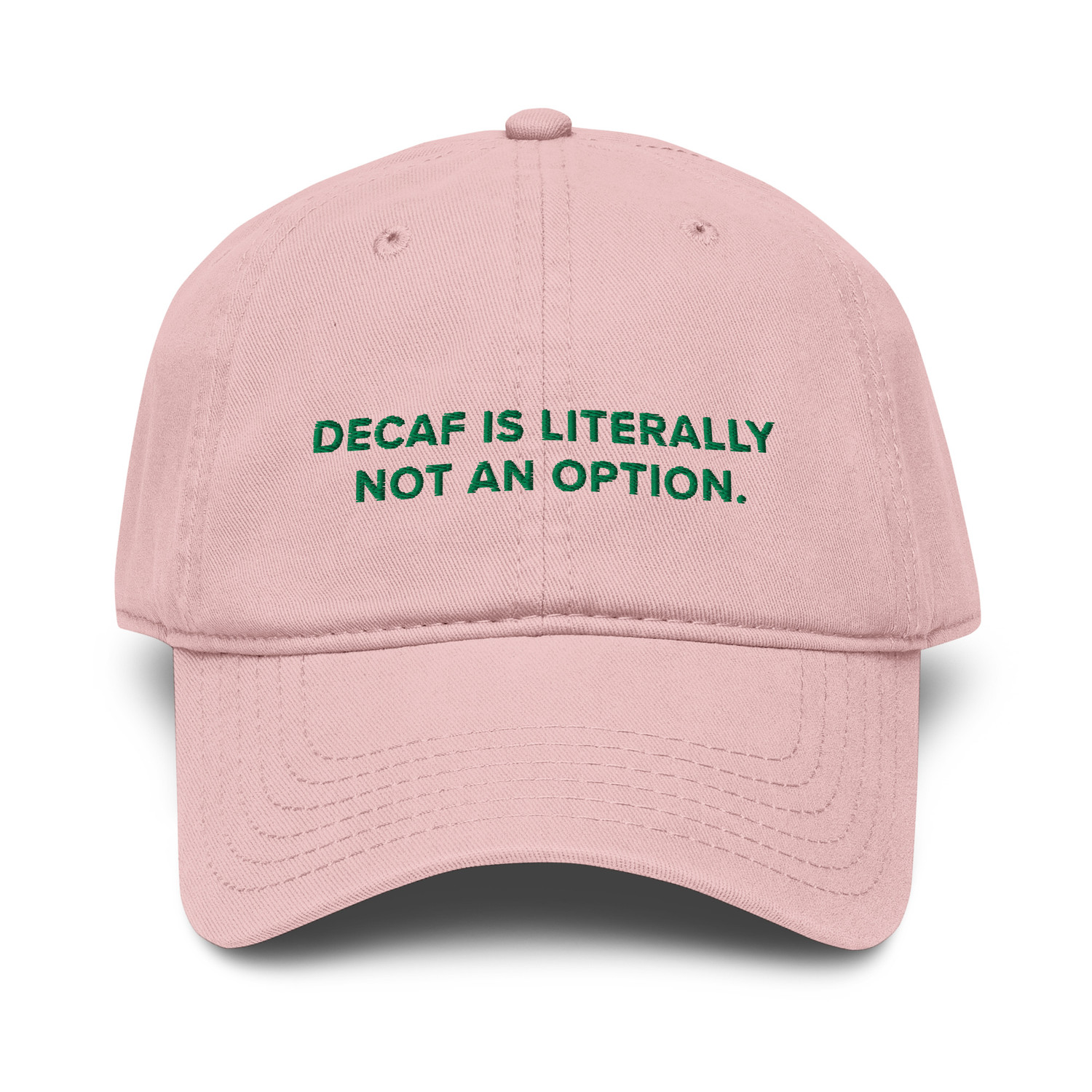 ANCHOR & CREW GUSTATORY Decaf Is Not An Option Cotton Embroidered Cap