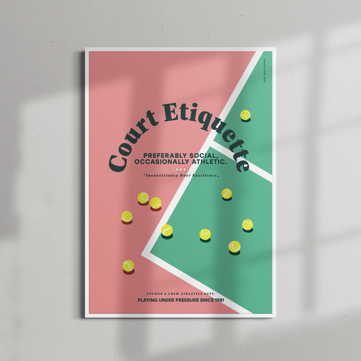 ANCHOR & CREW Court Etiquette Tennis Club League Matte Art Print
