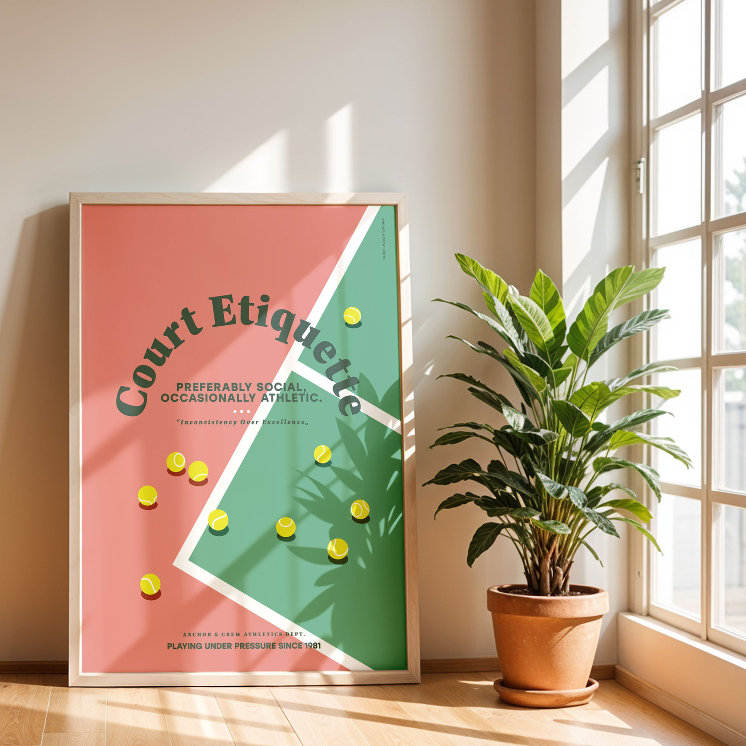 ANCHOR & CREW Court Etiquette Tennis Club League Matte Art Print