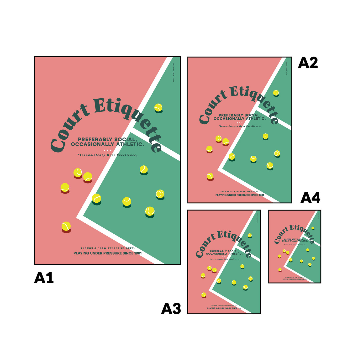 ANCHOR & CREW Court Etiquette Tennis Club League Matte Art Print