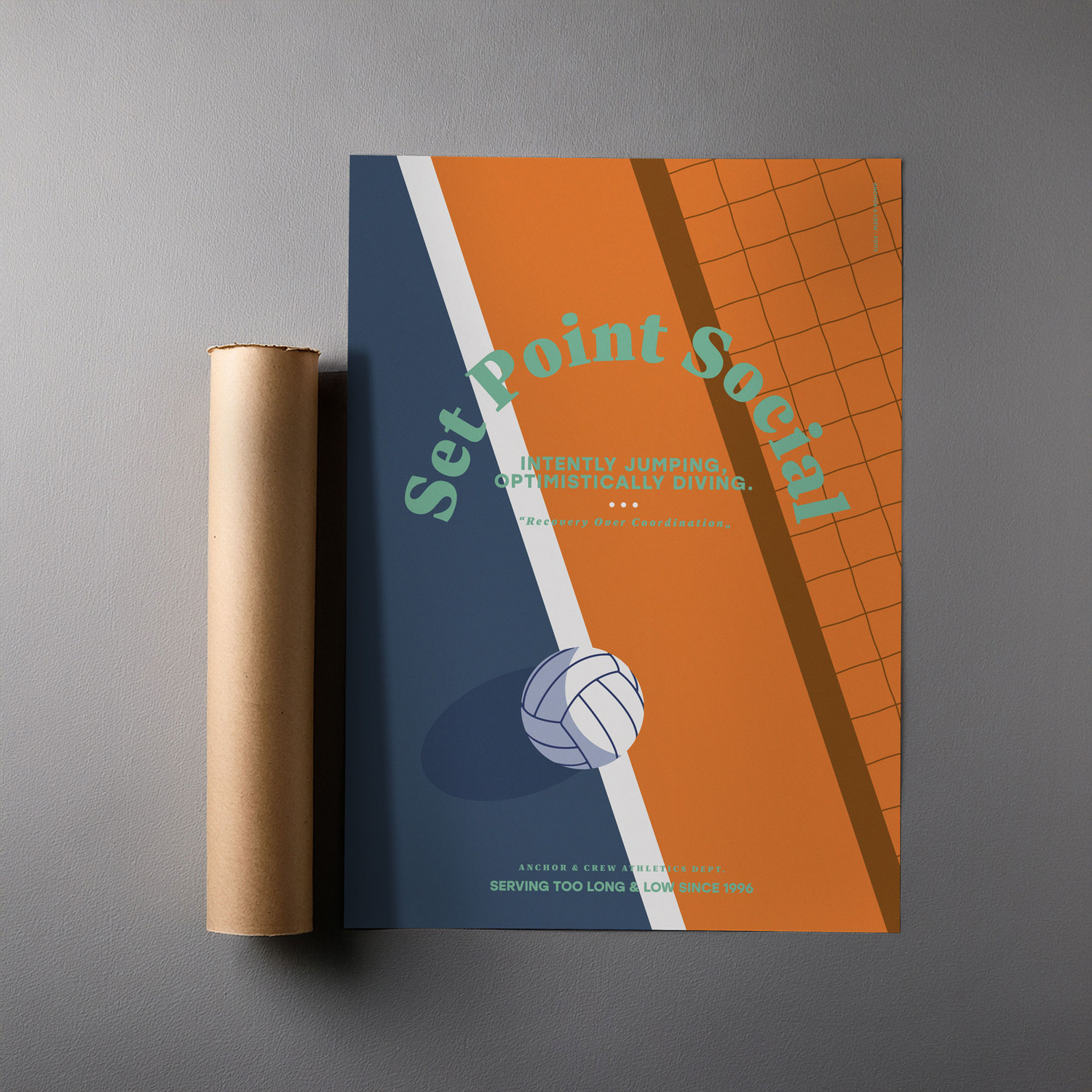 ANCHOR & CREW Set Point Social Volleyball Club League Matte Art Print