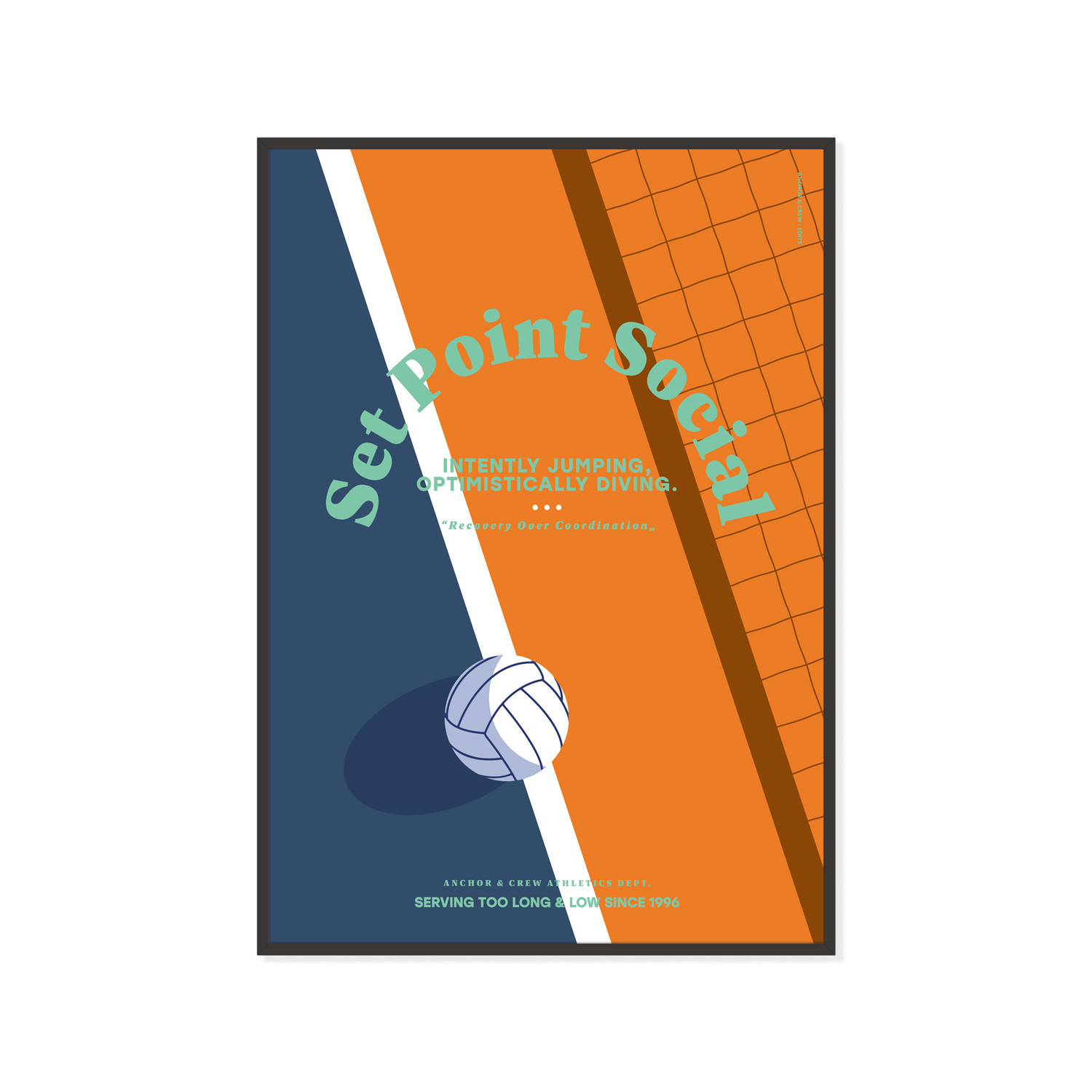 ANCHOR & CREW Set Point Social Volleyball Club League Matte Art Print