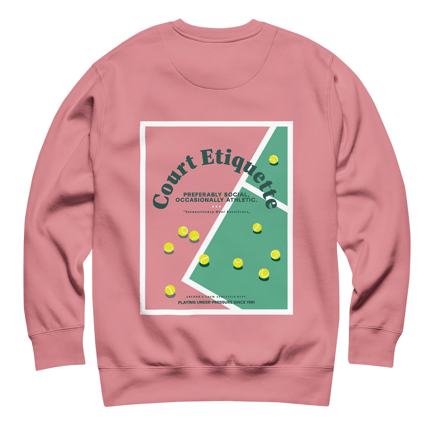 ANCHOR & CREW Court Etiquette Tennis Club League Organic Cotton Sweatshirt 