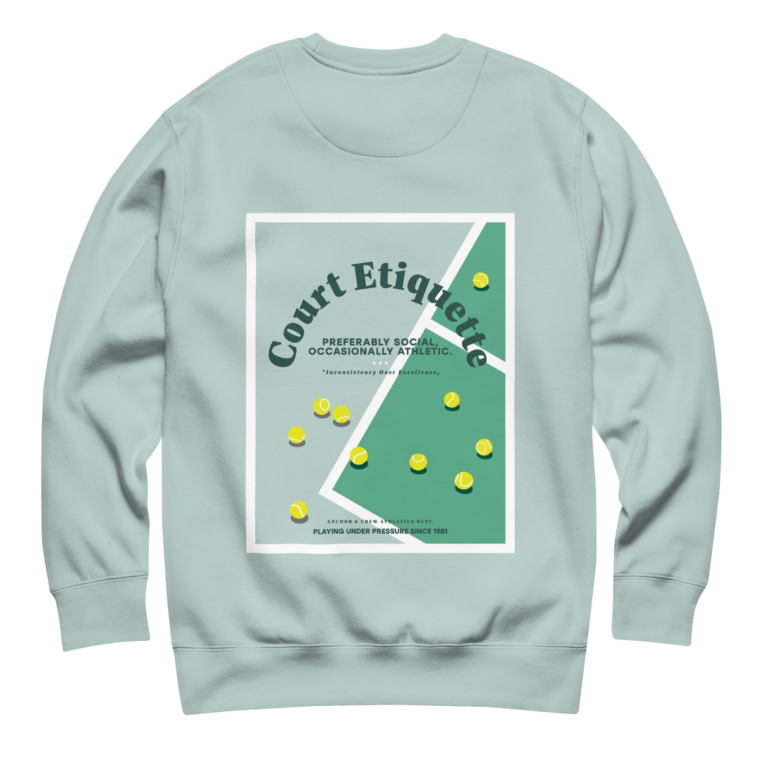 ANCHOR & CREW Court Etiquette Tennis Club League Organic Cotton Sweatshirt 